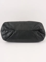 2009 Caviar Skin CC Mark Stitch Chain Tote Bag Black