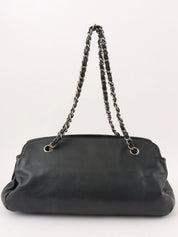 2009 Caviar Skin CC Mark Stitch Chain Tote Bag Black