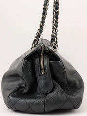 2009 Caviar Skin CC Mark Stitch Chain Tote Bag Black