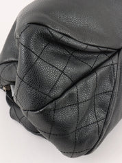 2009 Caviar Skin CC Mark Stitch Chain Tote Bag Black