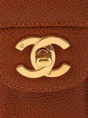 1992 Mademoiselle Caviar Skin Stitch CC 旋锁链条托特包(驼色)