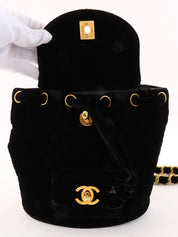 1995 Velvet Double CC Turnlock Backpack Mini Black