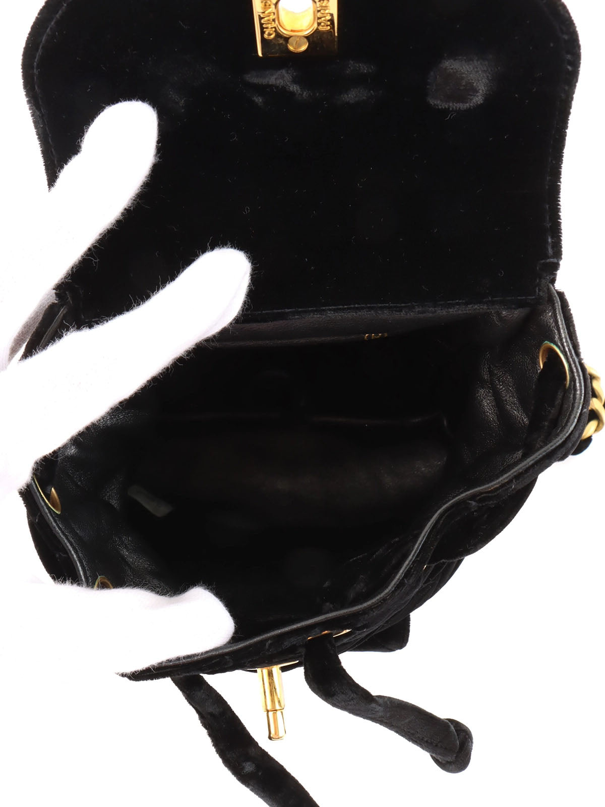 1995 Velvet Double CC Turnlock Backpack Mini Black