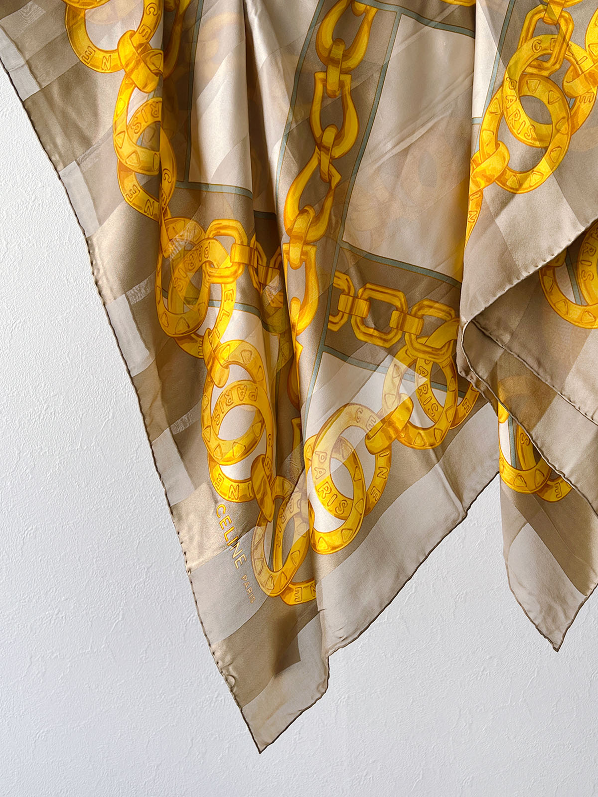 チェーンパターンスカーフ カーキ| VINTAGE QOO TOKYO