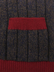1997 Cashmere CC Mark Button Knit Ensemble in Navy/Bordeaux