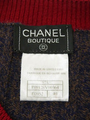 1997 Cashmere CC Mark Button Knit Ensemble in Navy/Bordeaux