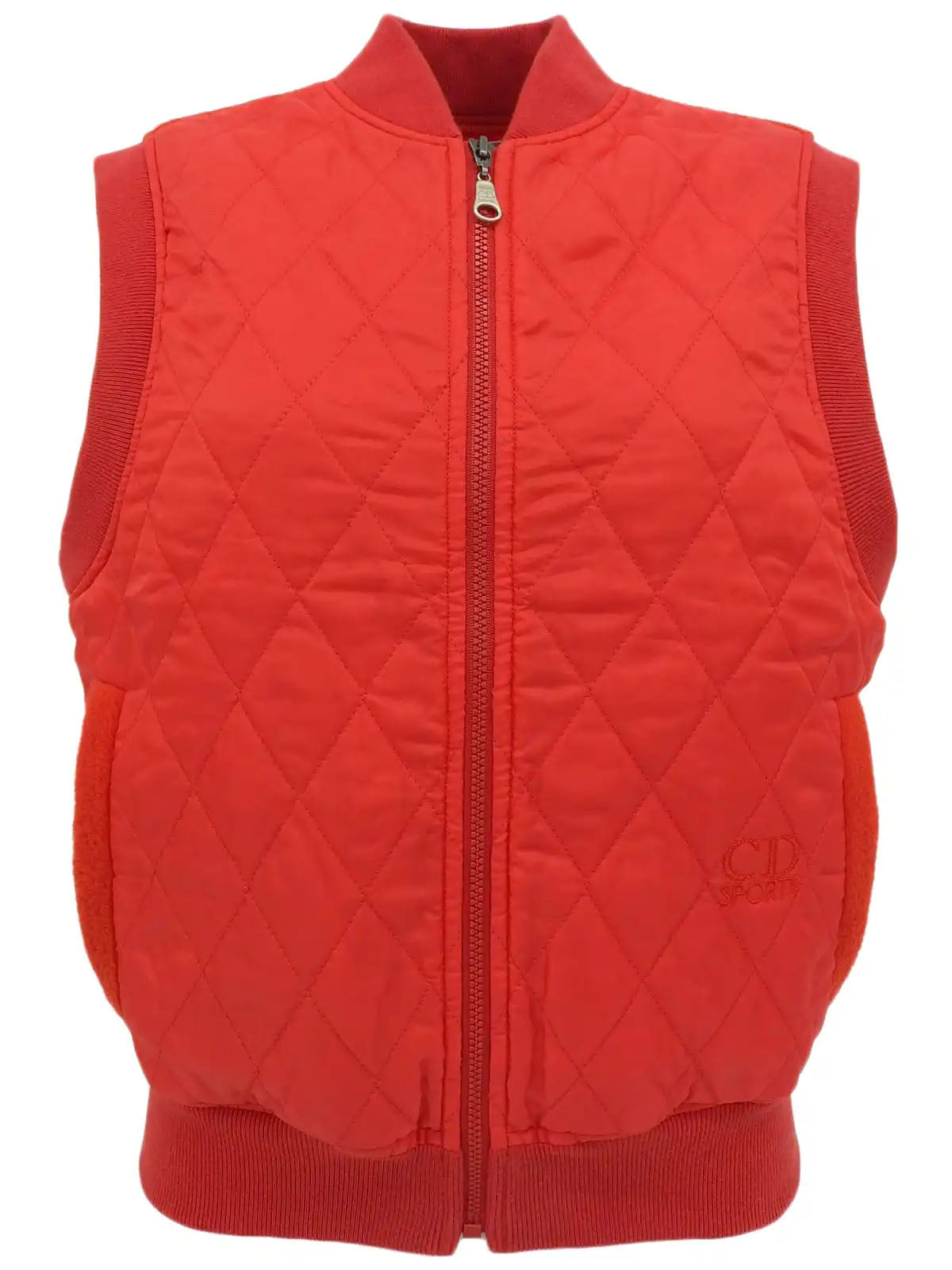 Quilted fleece combination vest in red