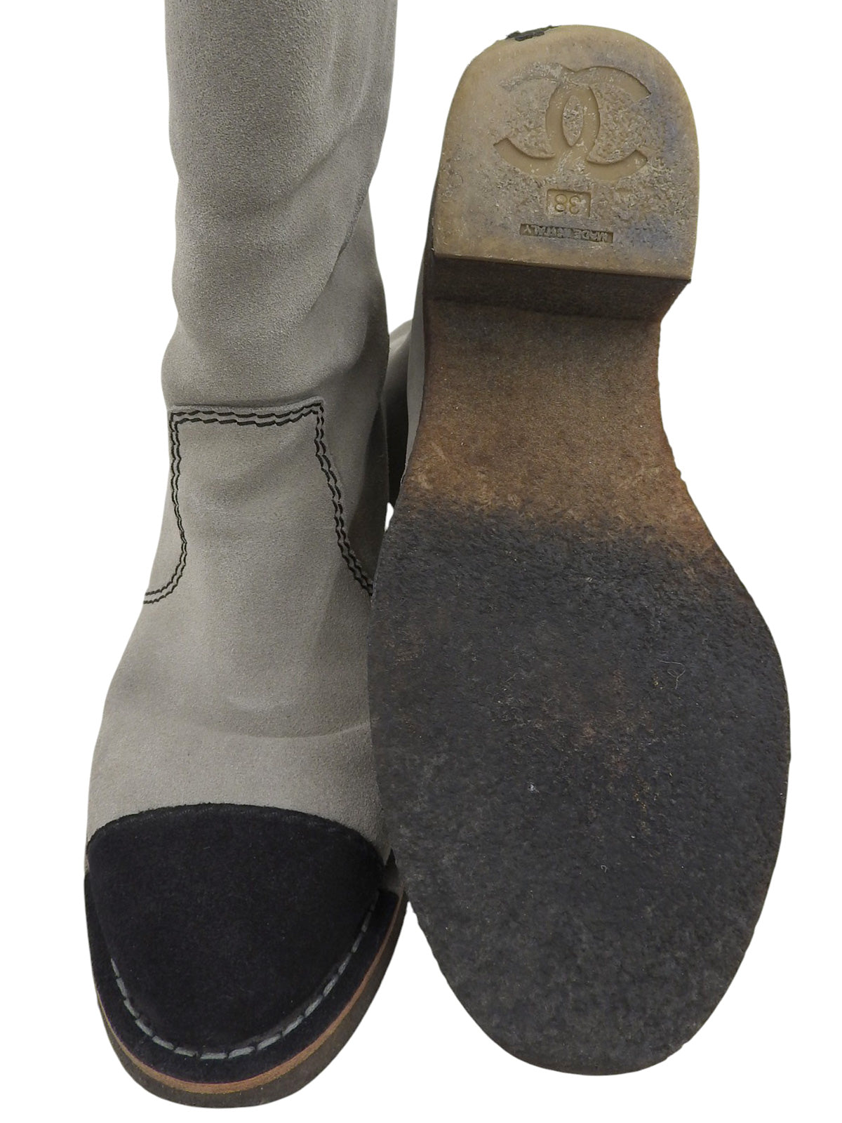 绒面革 Mouton CC Mark 靴子 灰色