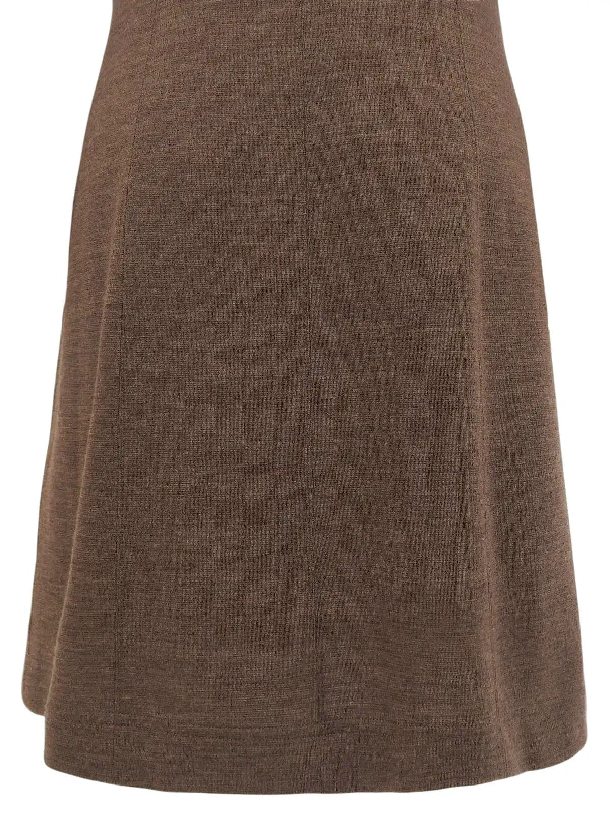 Brown wool oval zip-up long sleeve dress