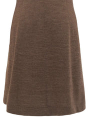 Brown wool oval zip-up long sleeve dress
