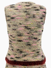 1999 Knit Logo Plate Sleeveless Set, Beige/Multi