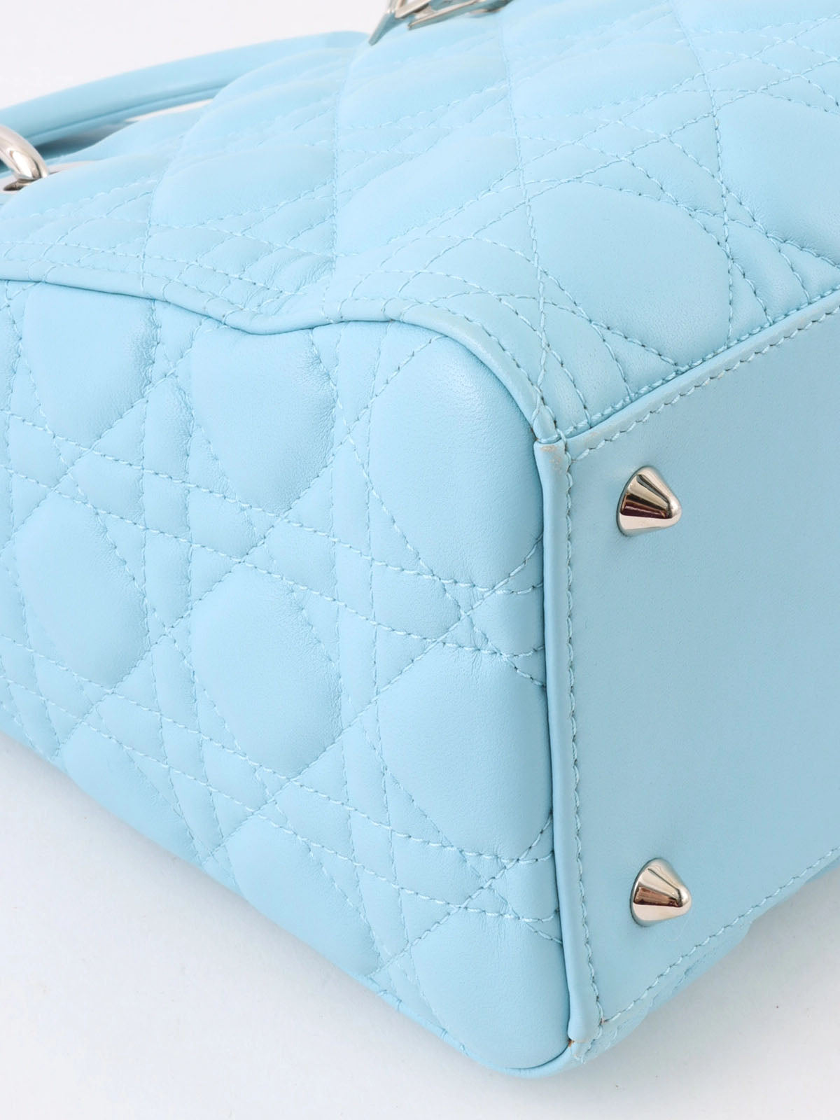 Lady Dior Cannage Stitch 2-Way Bag M Light Blue