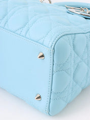 Lady Dior Cannage Stitch 2-Way Bag M Light Blue