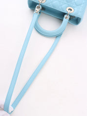 Lady Dior Cannage Stitch 2-Way Bag M Light Blue
