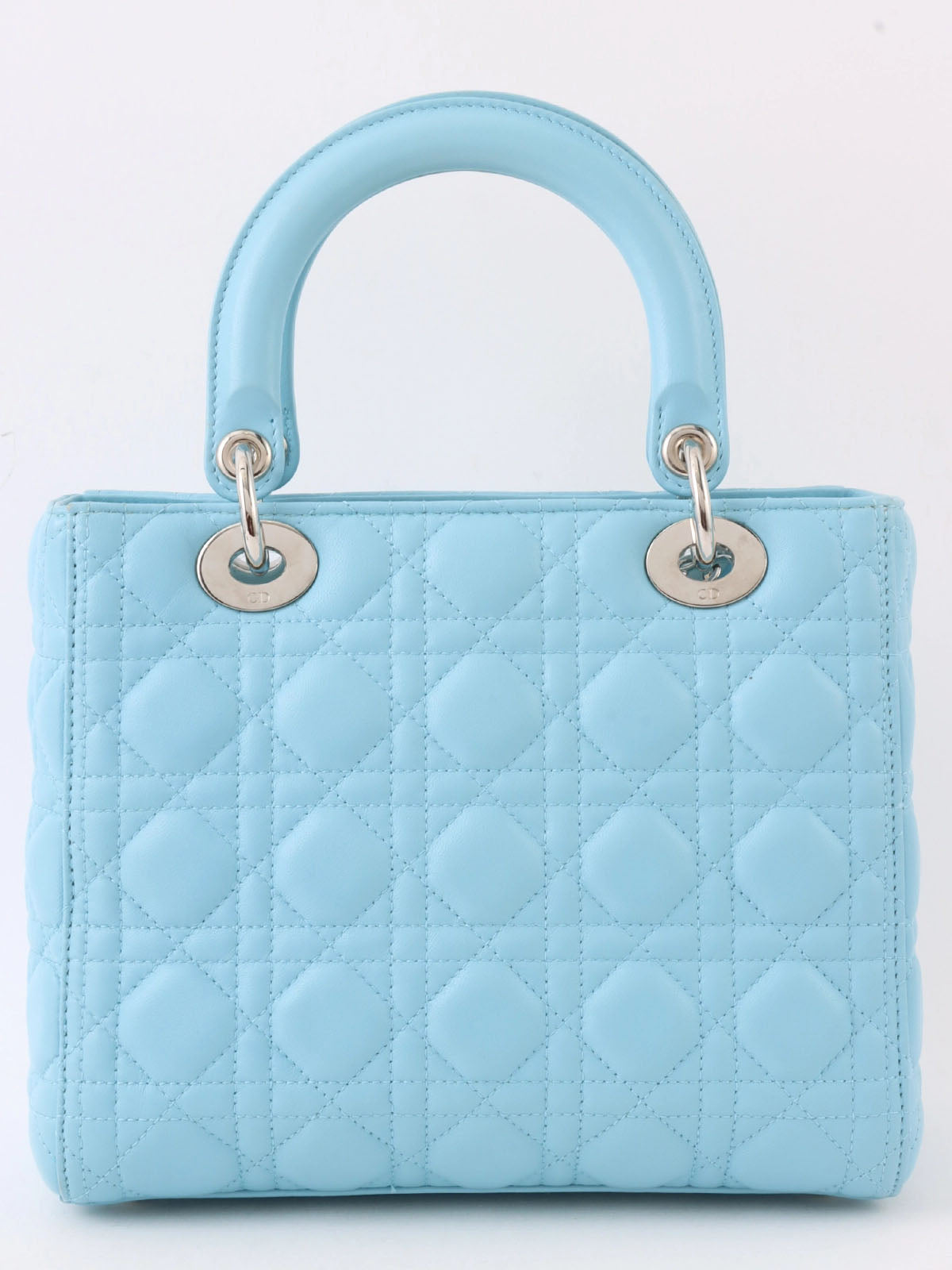 Lady Dior Cannage Stitch 2-Way Bag M Light Blue