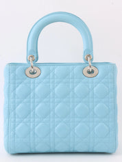 Lady Dior Cannage Stitch 2-Way Bag M Light Blue
