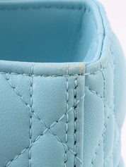 Lady Dior Cannage Stitch 2-Way Bag M Light Blue