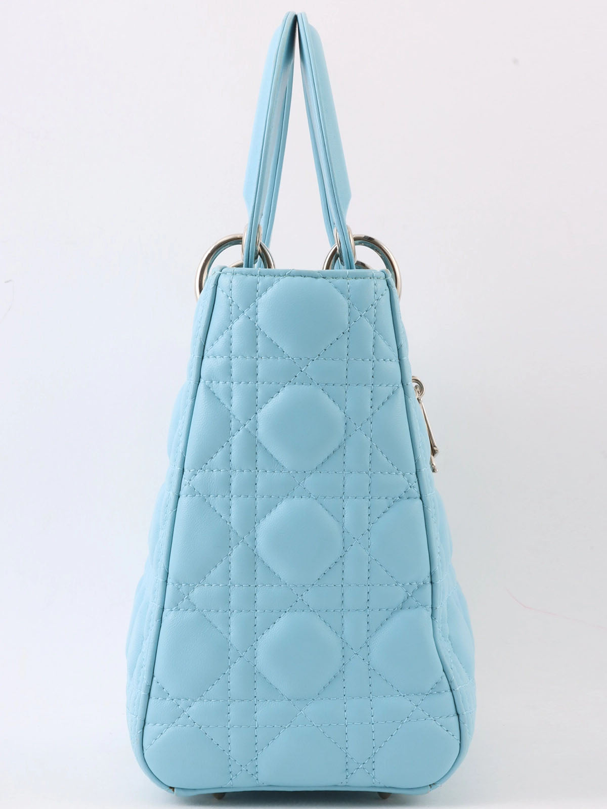 Lady Dior Cannage Stitch 2-Way Bag M Light Blue