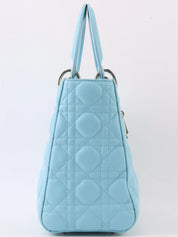 Lady Dior Cannage Stitch 2-Way Bag M Light Blue