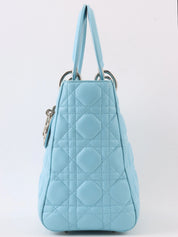 Lady Dior Cannage Stitch 2-Way Bag M Light Blue