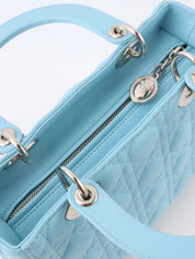 Lady Dior Cannage Stitch 2-Way Bag M Light Blue