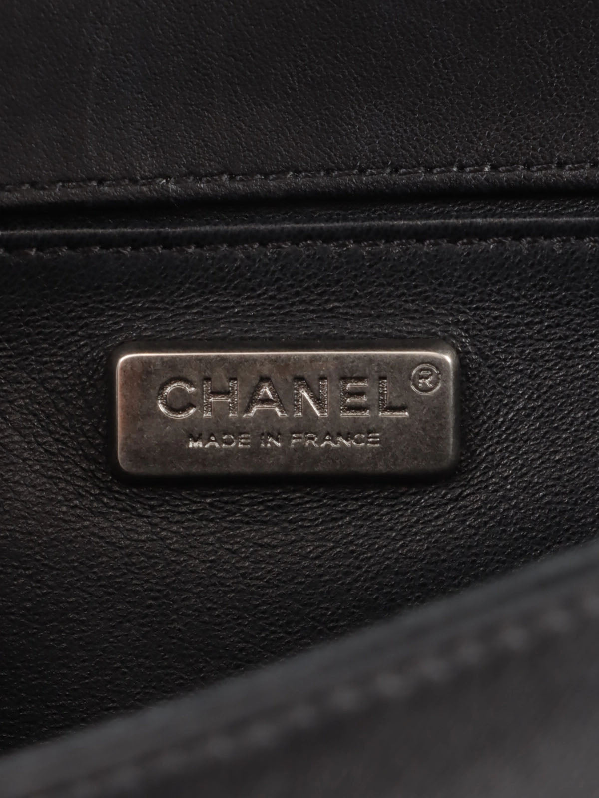 2015 水钻皮毛皮革组合男孩 Chanel 链条单肩包黑色