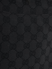 黑色帆布 GG 图案马衔扣单肩包