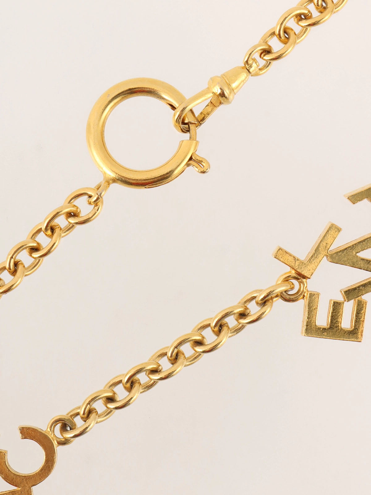 Logo Plate Long Necklace Gold