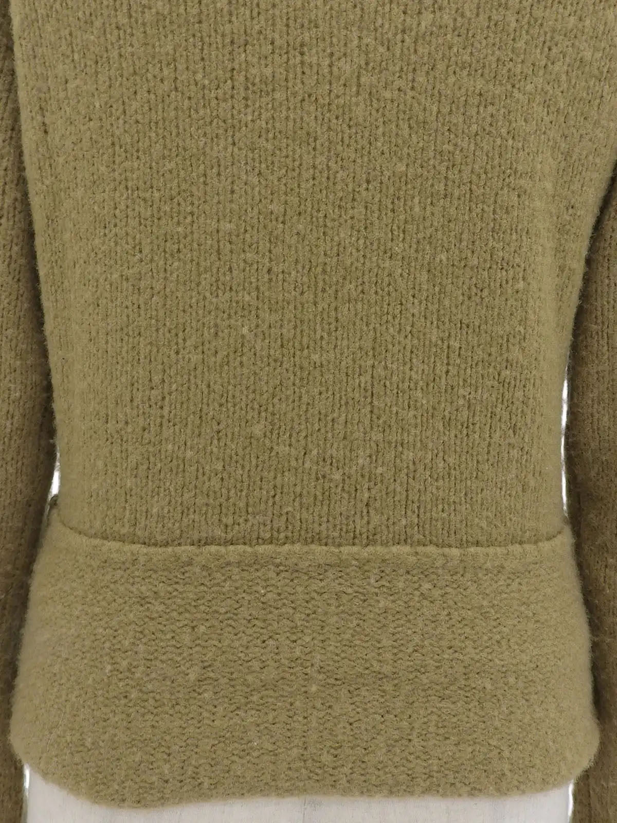Khaki wool high-neck knit sweater