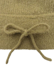 Khaki wool high-neck knit sweater