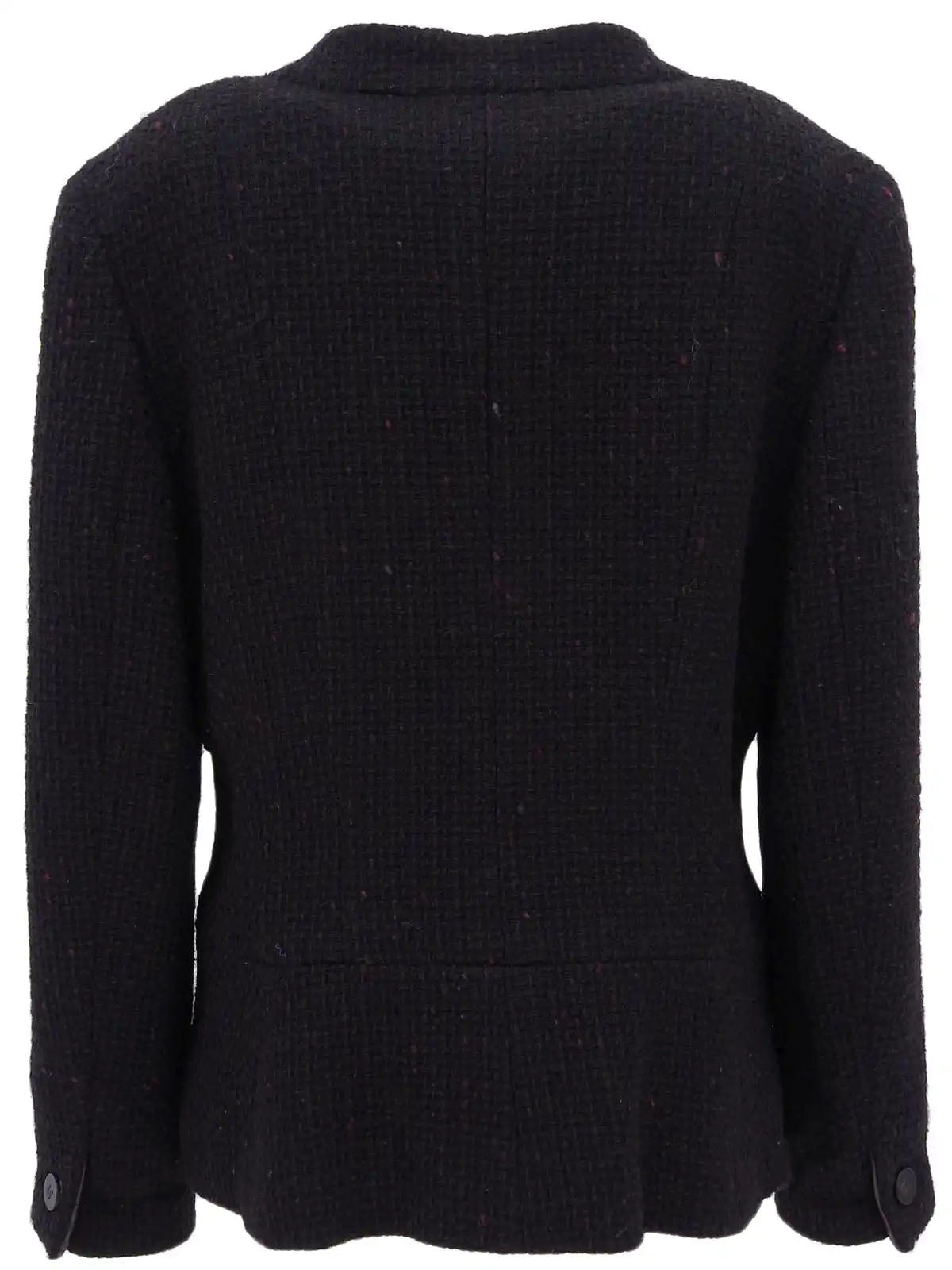 2001 Tweed CC Mark Button Jacket Black/Dark Red