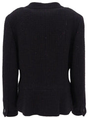2001 Tweed CC Mark Button Jacket Black/Dark Red