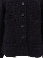 2001 Tweed CC Mark Button Jacket Black/Dark Red