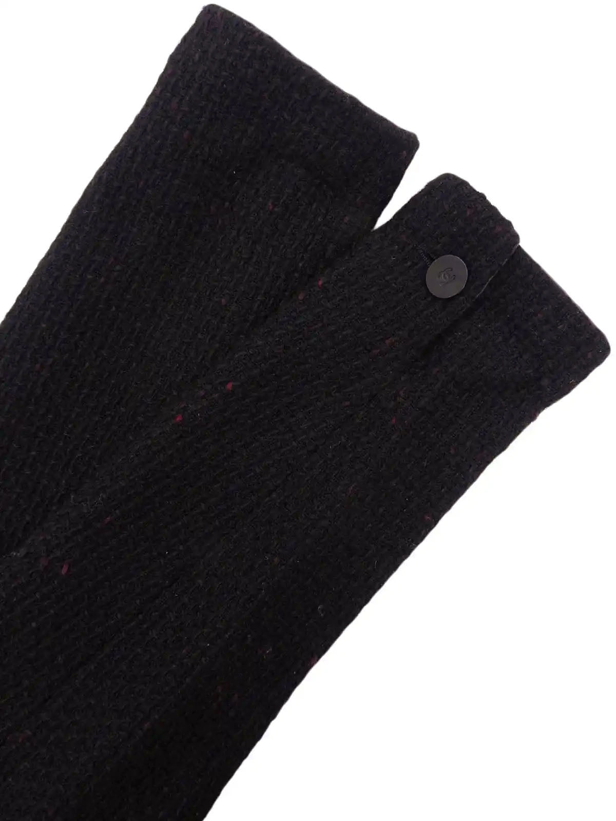 2001 Tweed CC Mark Button Jacket Black/Dark Red