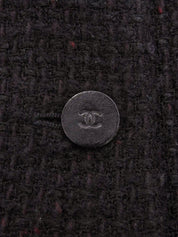2001 Tweed CC Mark Button Jacket Black/Dark Red