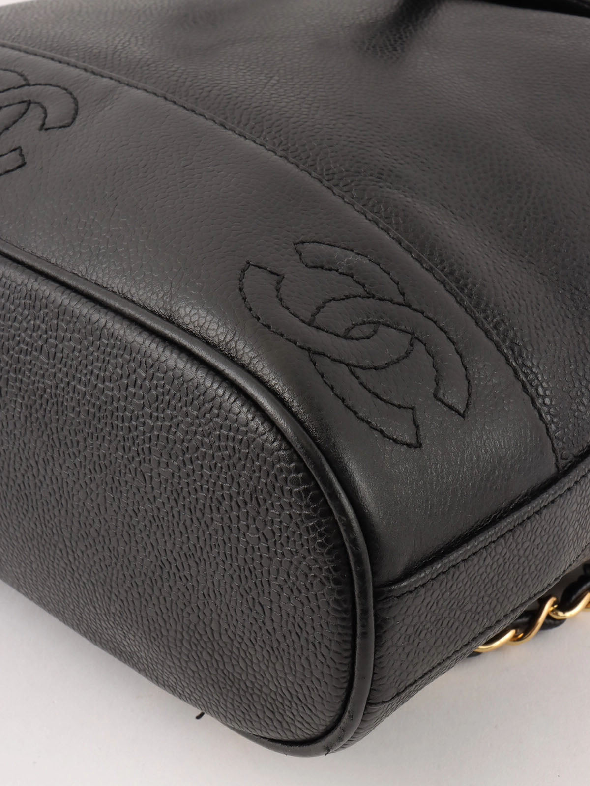 1995 Caviar Skin 6CC Mark Stitch 黑色背包