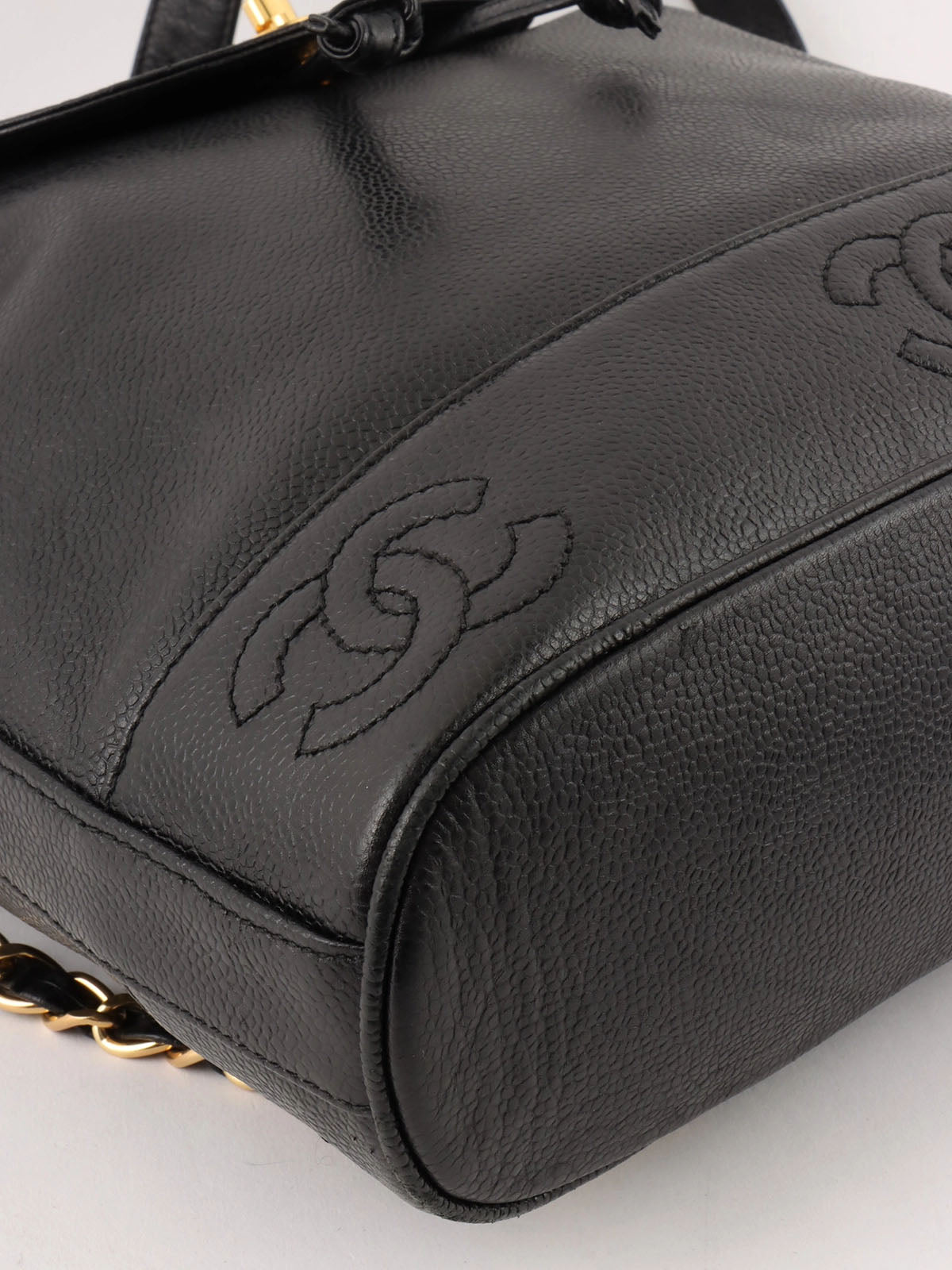 1995 Caviar Skin 6CC Mark Stitch 黑色背包