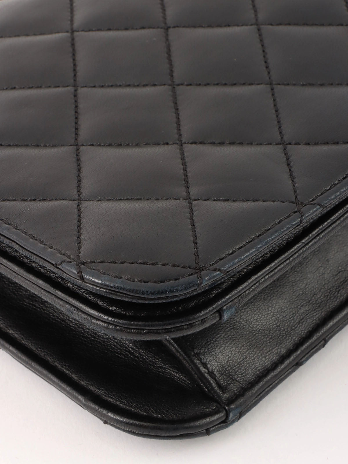 2008 Full Flap CC Turn Lock Chain Bag, Black