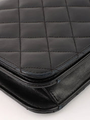 2008 Full Flap CC Turn Lock Chain Bag, Black