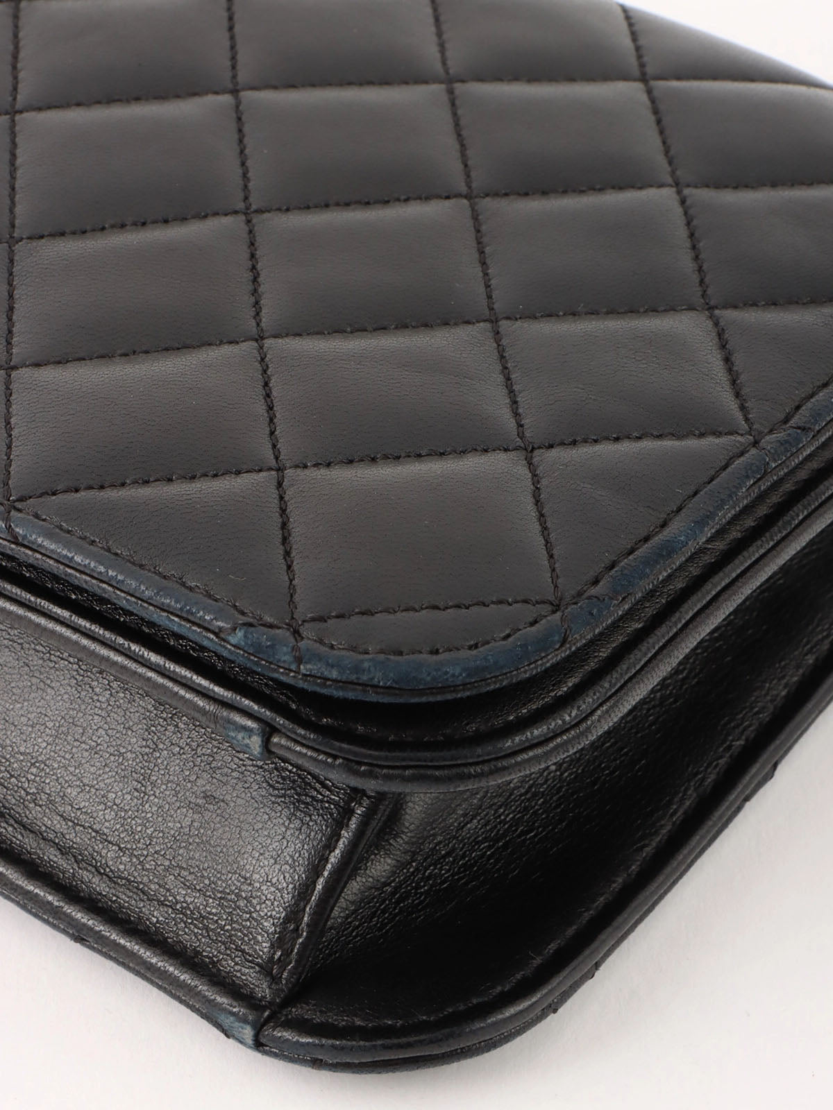 2008 Full Flap CC Turn Lock Chain Bag, Black