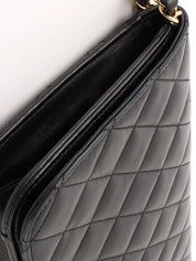 2008 Full Flap CC Turn Lock Chain Bag, Black