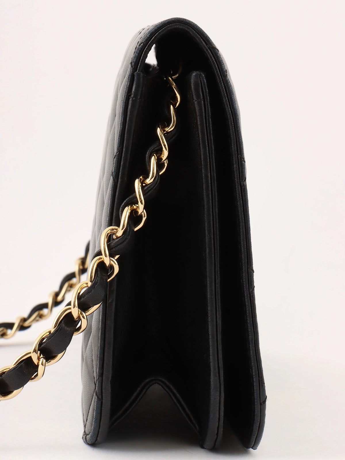 2008 Full Flap CC Turn Lock Chain Bag, Black
