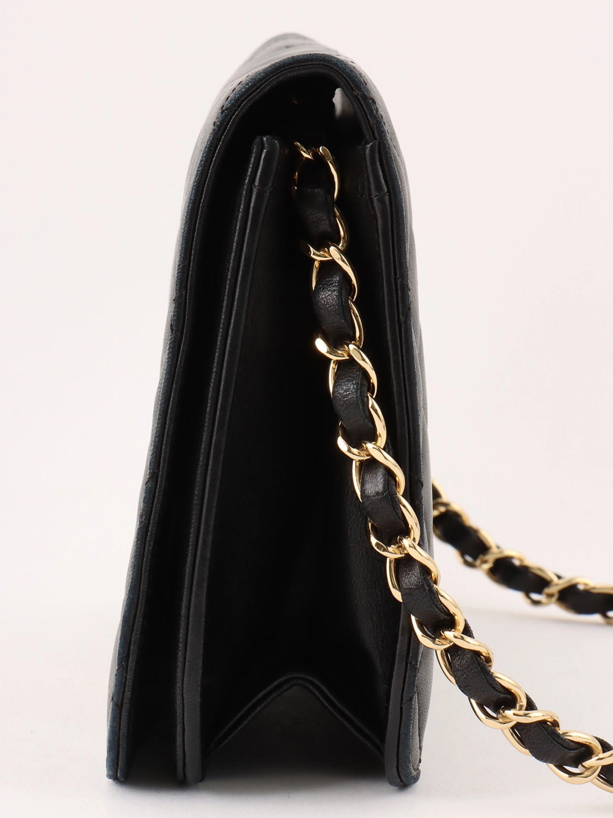 2008 Full Flap CC Turn Lock Chain Bag, Black