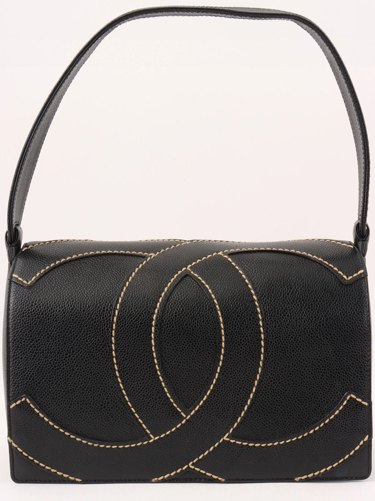 2004 Caviar Skin Wild Stitch CC Mark 单肩包 黑色