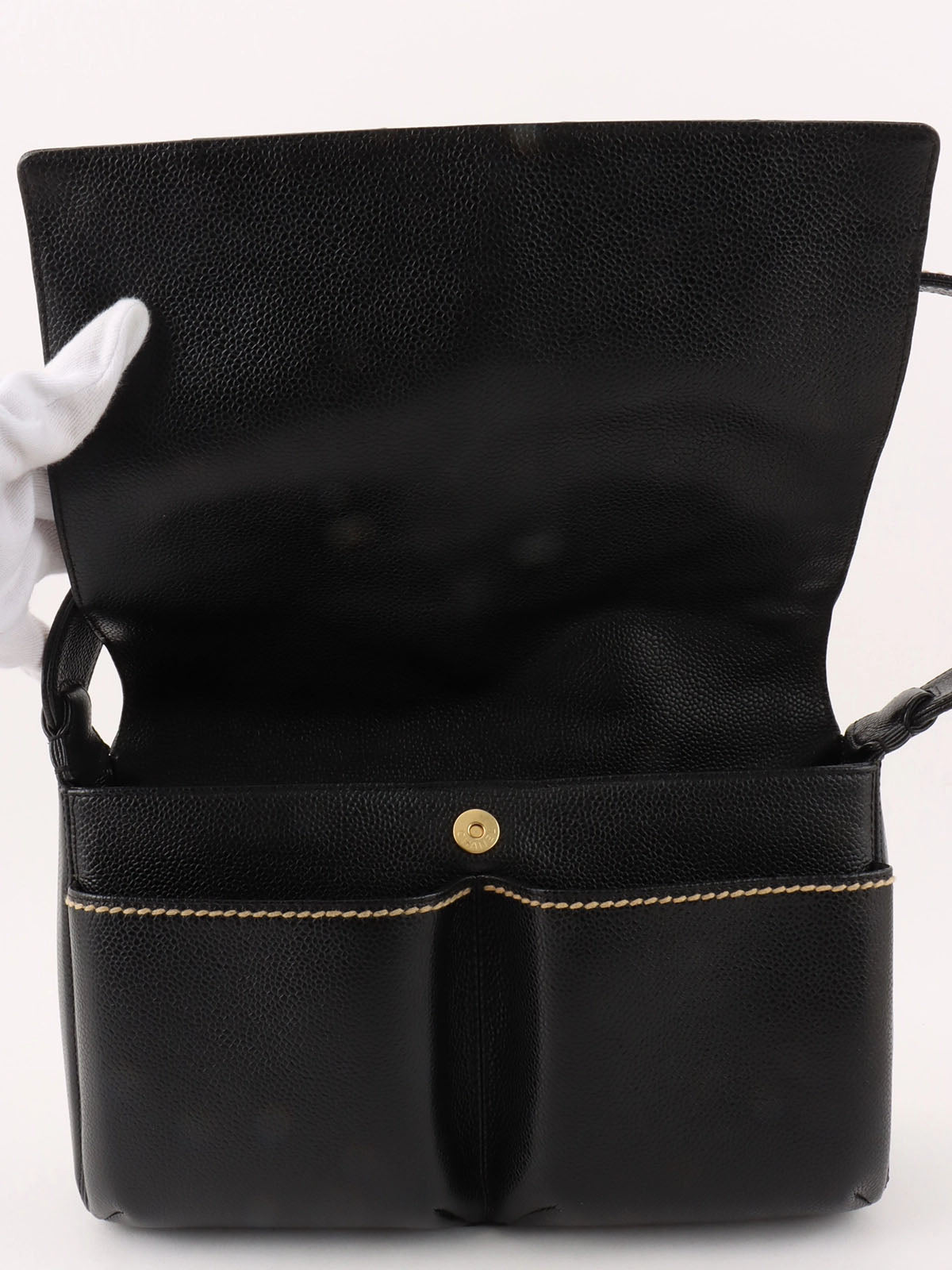 2004 Caviar Skin Wild Stitch CC Mark 单肩包 黑色