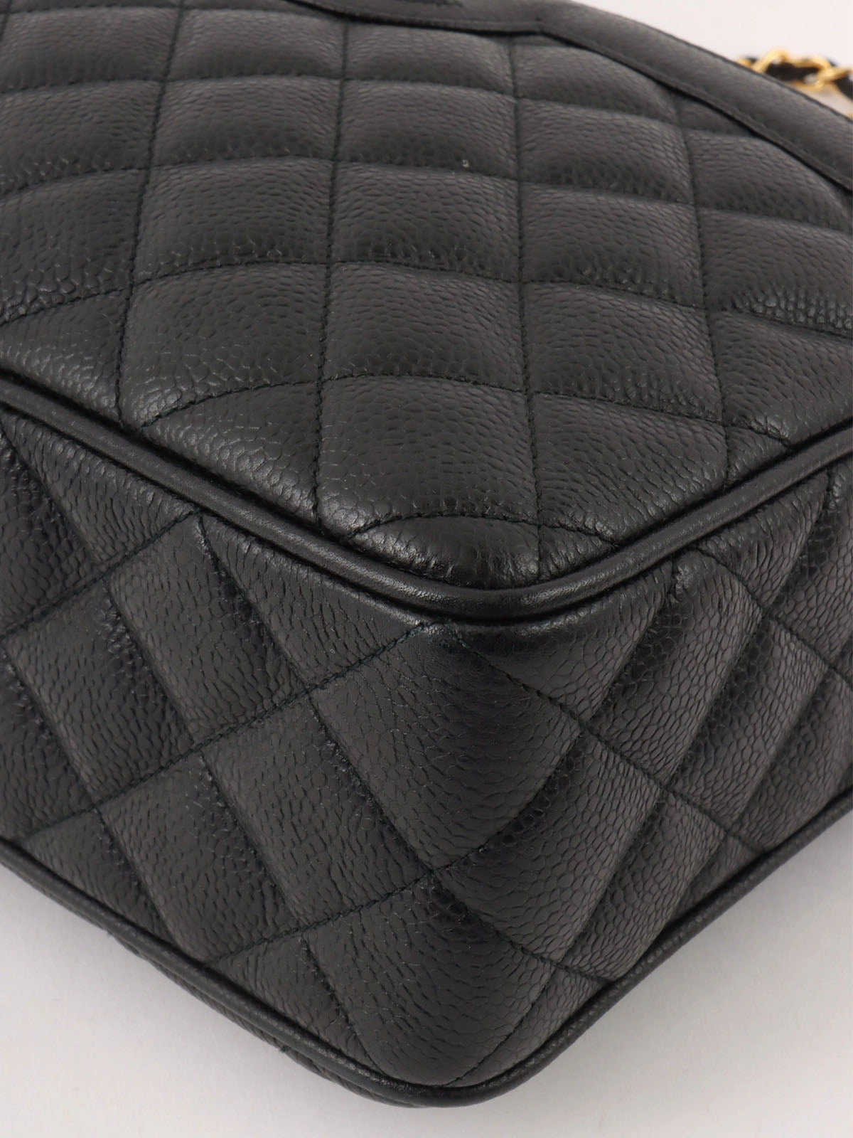 1992 Caviar Skin Matelasse CC Mark Stitch 流苏链条单肩包(黑色)
