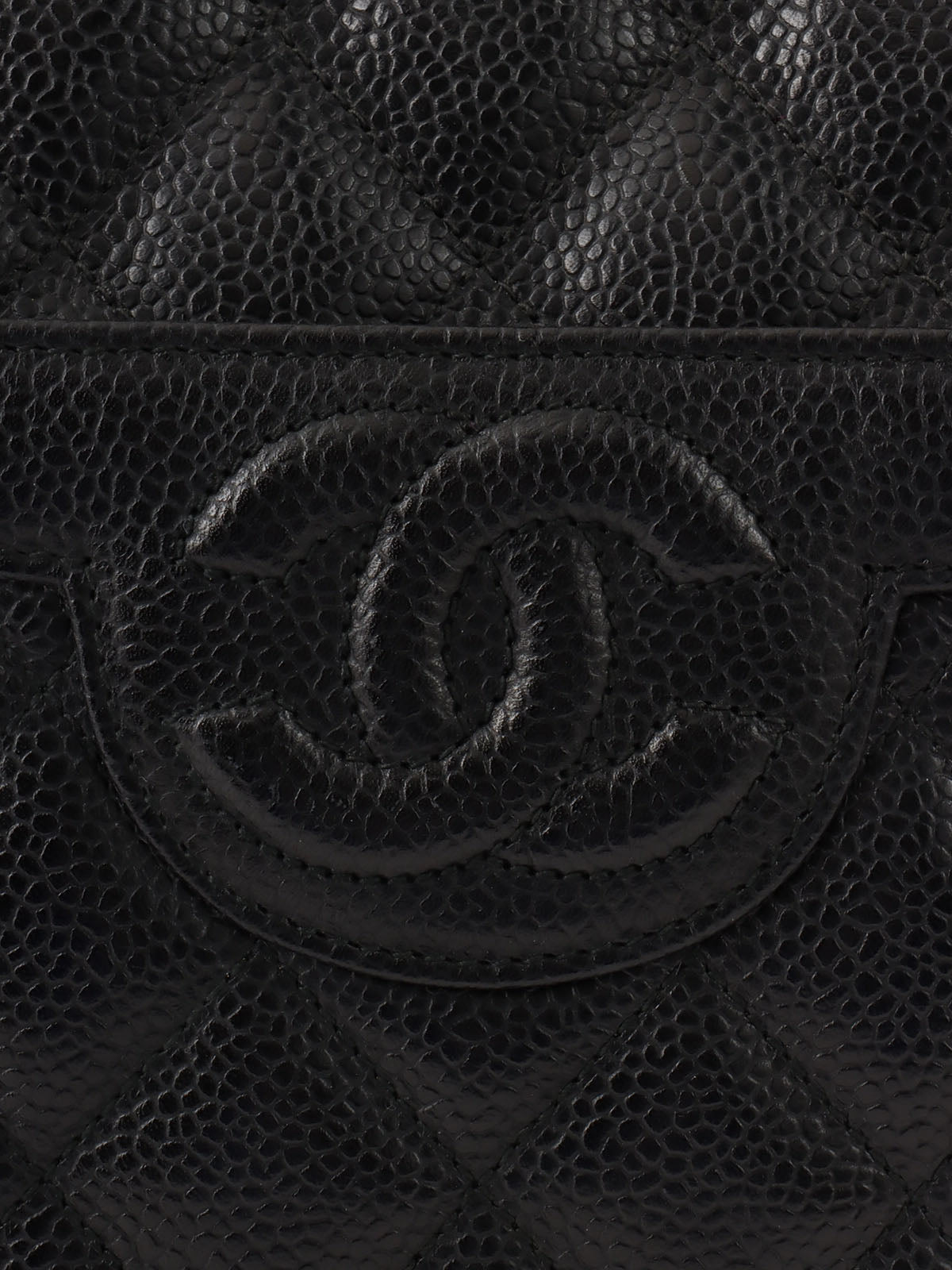 1992 Caviar Skin Matelasse CC Mark Stitch 流苏链条单肩包(黑色)