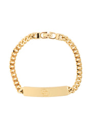 Logo Plate Chain Bracelet Gold