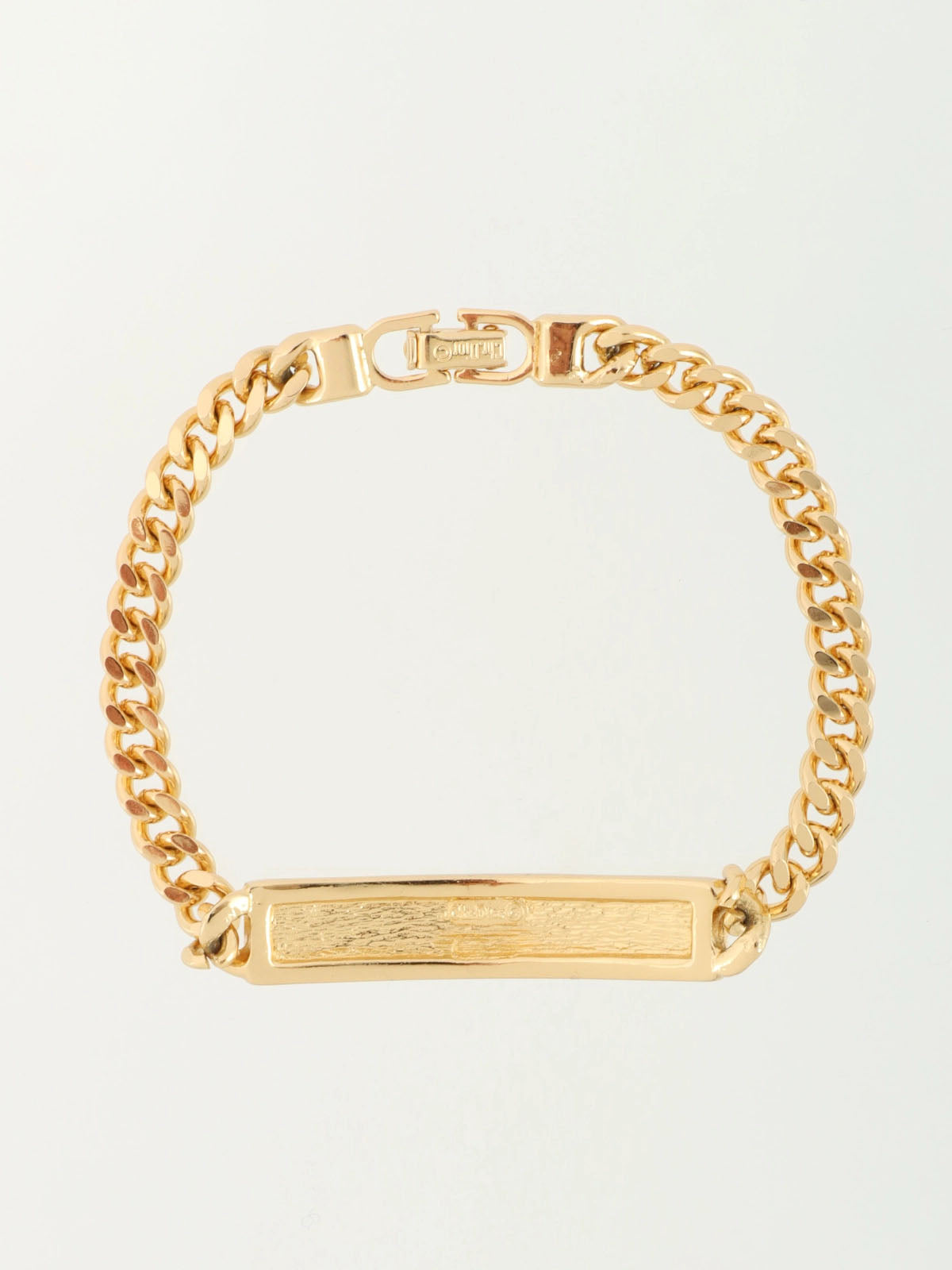 Logo Plate Chain Bracelet Gold