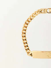 Logo Plate Chain Bracelet Gold